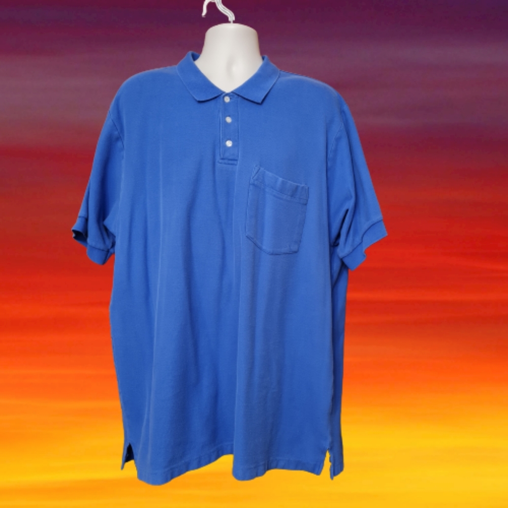 5/$15 Men's Pocket Polo Dark Blue Sz XXL